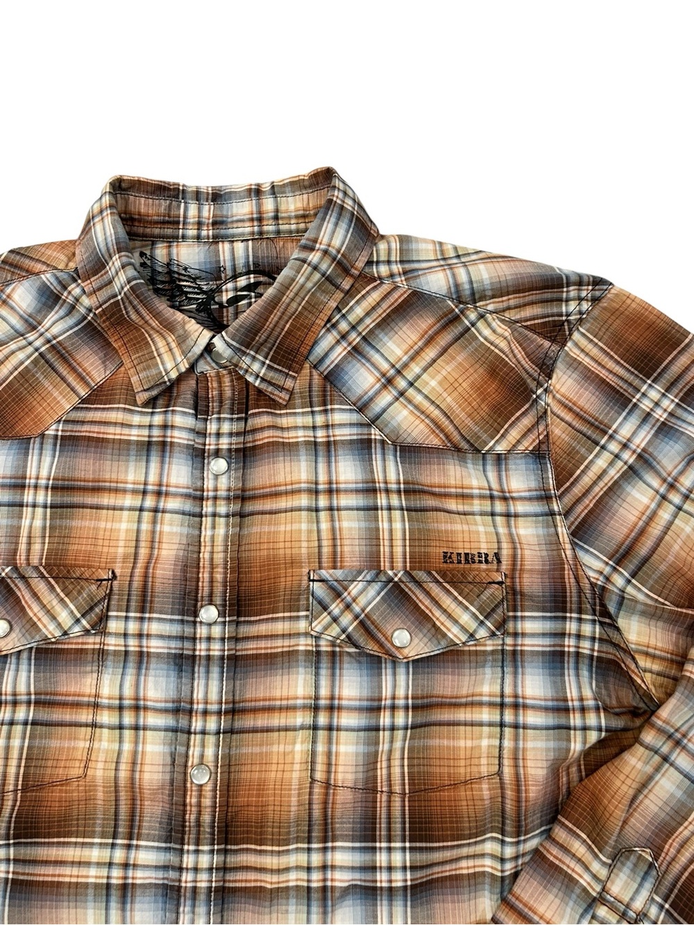 Kirra‎ Sunrise Plaid Western Pearl Snap Shirt L Men’s Cowboy Casual
